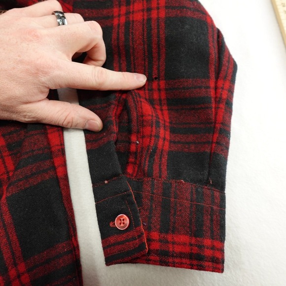 Vtg Field & Stream Gordon Ferguson Men XL Red Wool Lumberjack Buffalo Holes Flaw - Picture 8 of 16